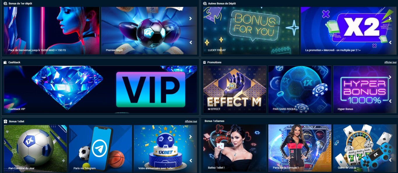 Avantages d'un miroir alternatif 1xBet