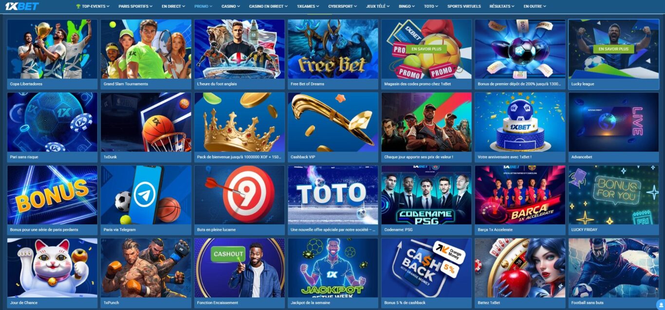 Promotions quotidiennes en plus du bonus mercredi 1xBet
