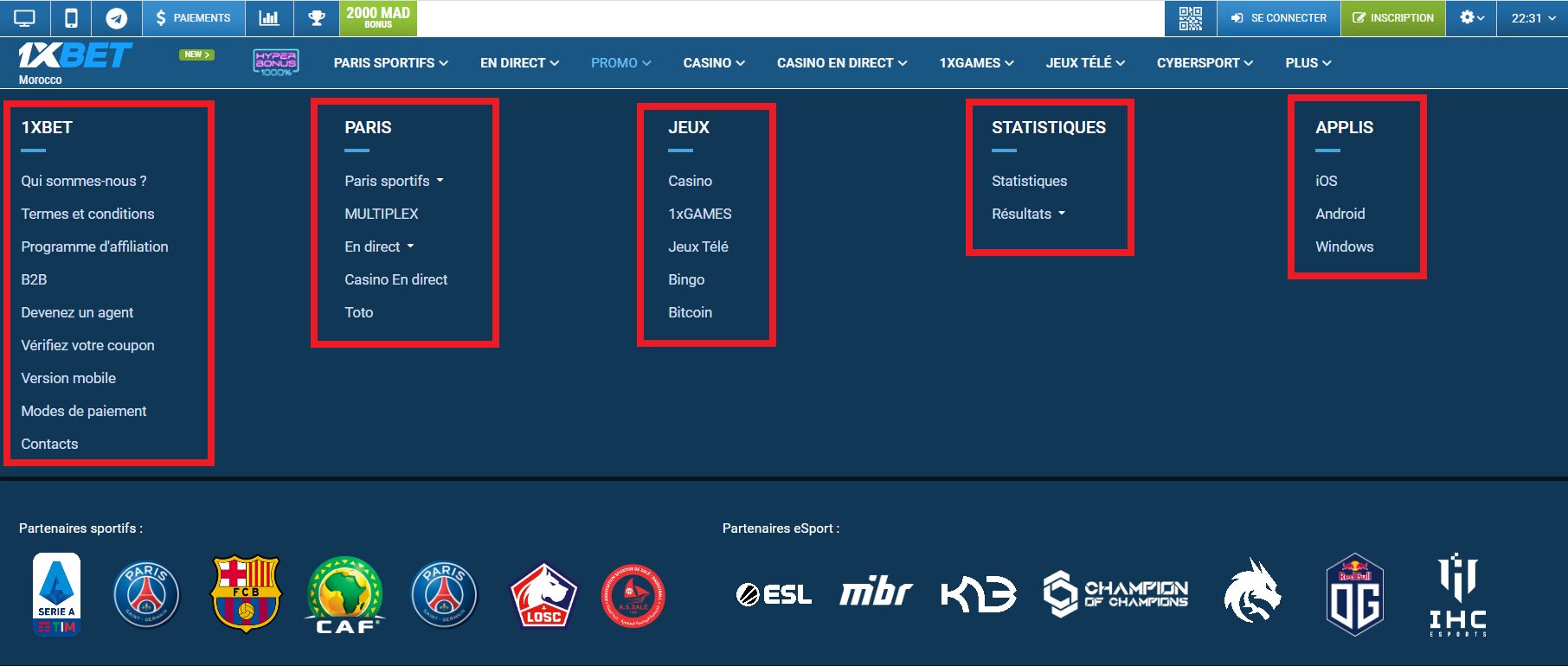 Problèmes potentiels avec le compte 1xBet