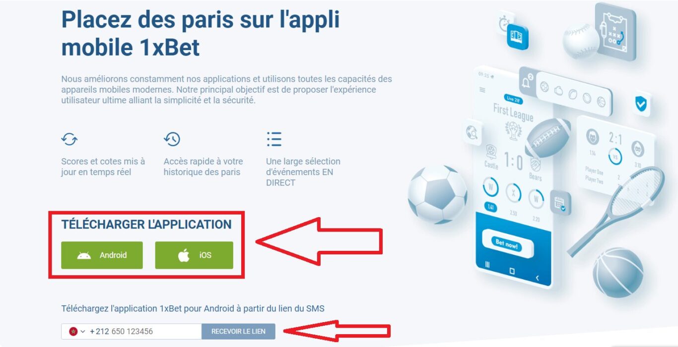 Avantages du téléchargement 1xBet iOS
